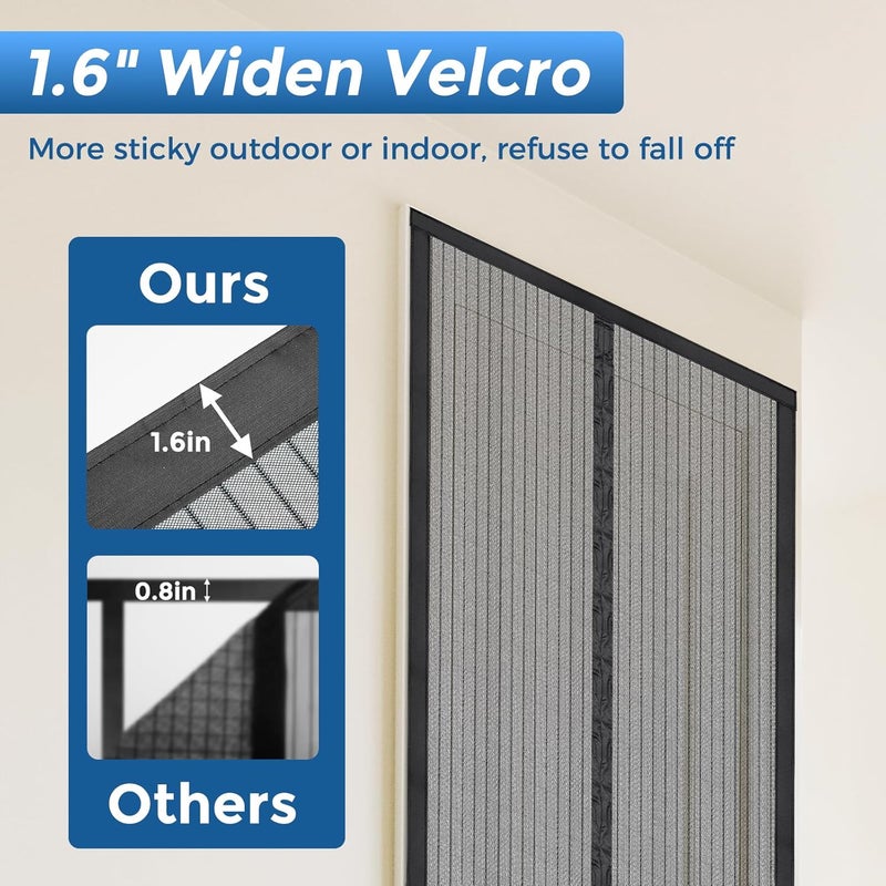 Smartor Magnetic Screen Door Magnetic Closure Fits 36"x82" Doors |Polyester - Retractable Screen Door Mesh| Self Sealing|Hands Free |Keeps Bugs Out|Pet and Kid Friendly-38 Inch x 83 Inch - Image 3